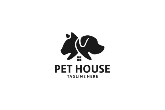 Pet House Logo with Dog and Cat: A Versatile Design for Pet Lovers