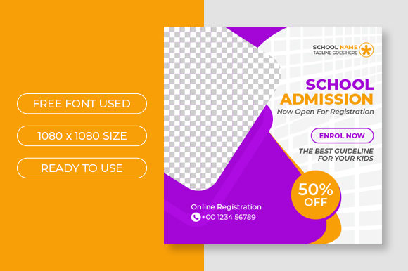 School Admission Social Media Post Template