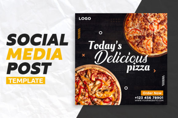 Social Media Post Template for Pizza