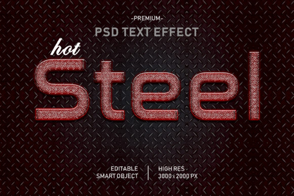 Steel Editable 3D Text Effect – Unleash Creative Potential